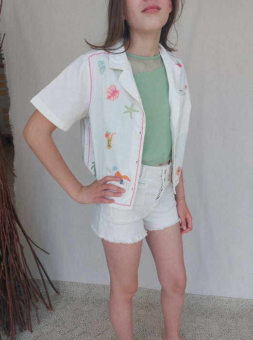 ZARA Girls’ embroidered overshirt