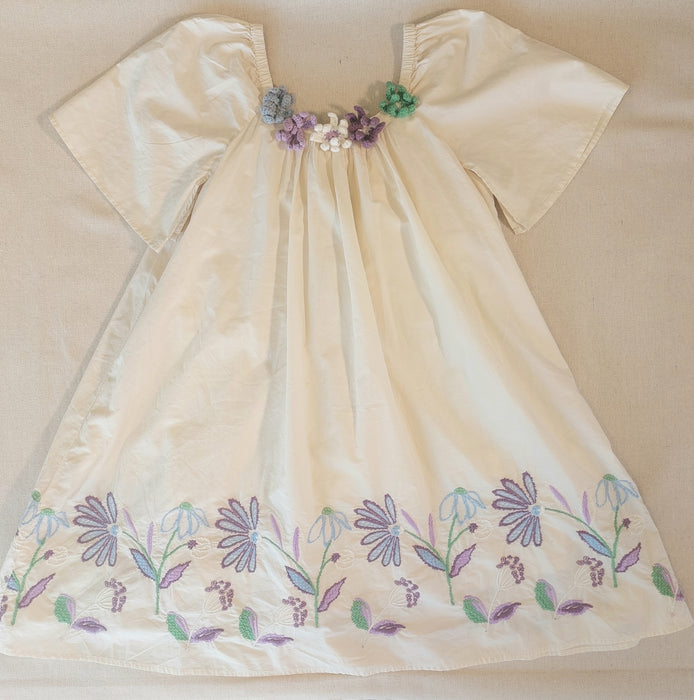 ZARA Girls’ embroidered dress with crochet insert