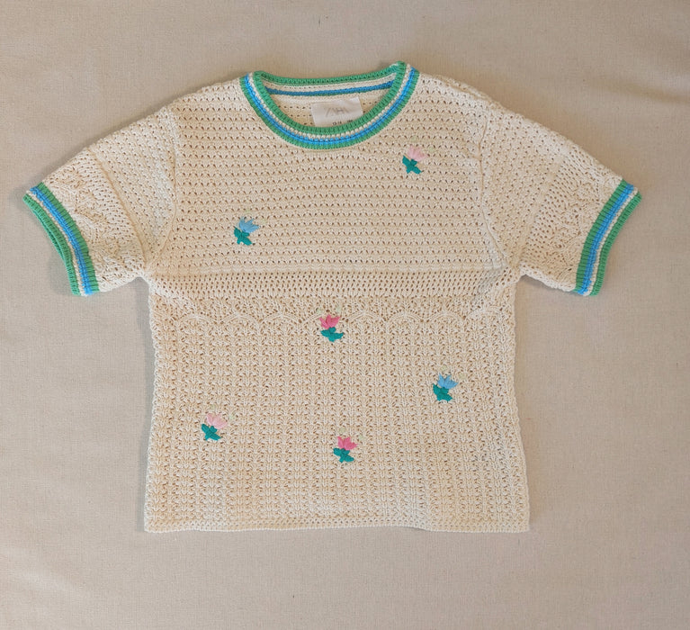 ZARA Girls’ embroidered crochet T-shirt