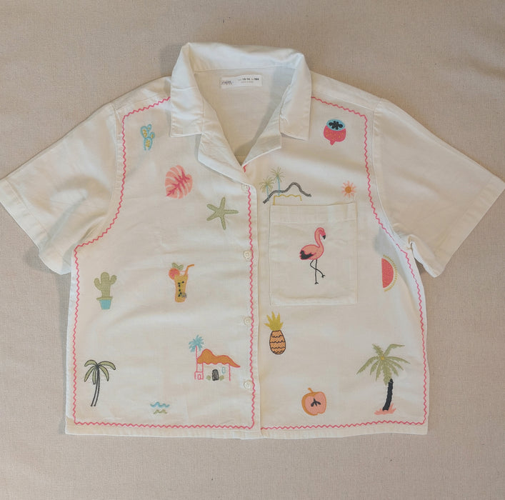 ZARA Girls’ embroidered overshirt