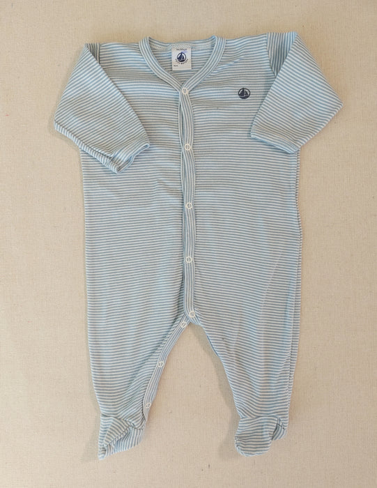 PETIT BATEAU Babies' stripy printed pyjama suit