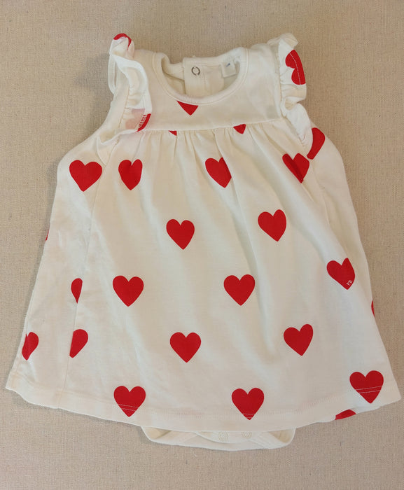 PETIT BATEAU Baby heart print bodysuit dress
