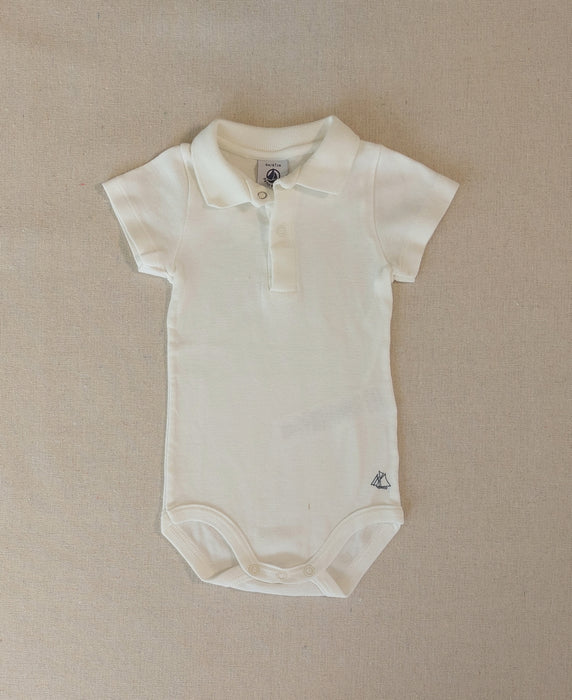 PETIT BATEAU Polo collar baby bodysuit