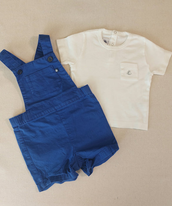 PETIT BATEAU Babies' short-legged dungarees