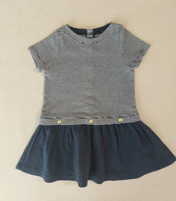 PETIT BATEAU Baby striped short-sleeved dress