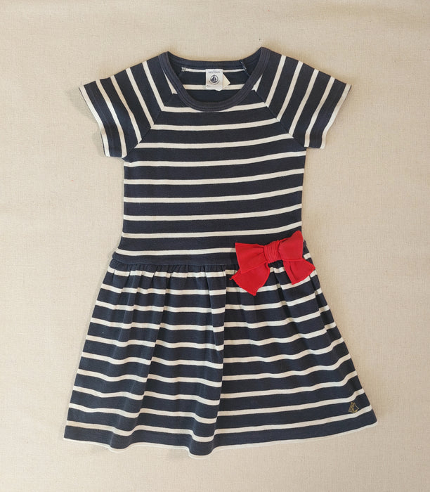 PETIT BATEAU Girls’ striped short-sleeved dress