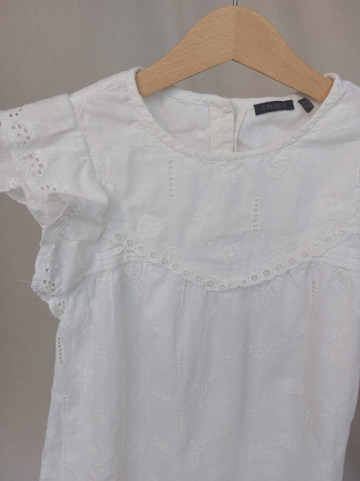 IKKS Girls’ white dress with lace and embroidery details