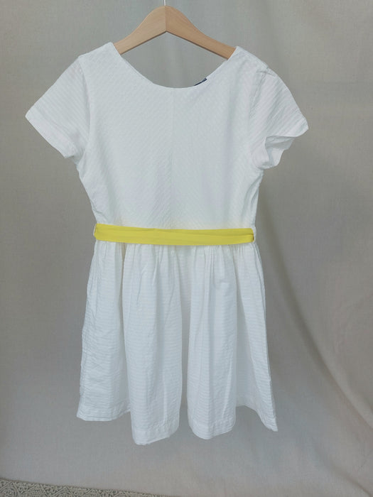 OKAIDI Girls’ white cotton piqué dress