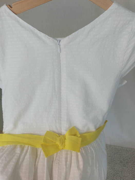 OKAIDI Girls’ white cotton piqué dress