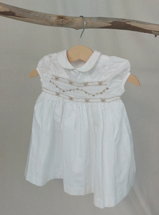 BOUT'CHOU Baby white smocked dress