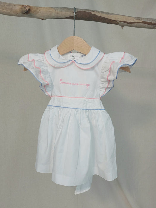 COMME UNE IMAGE White baby dress with ruffle details
