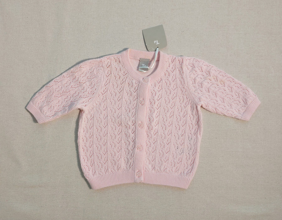 Openwork knit baby girl cardigan for newborn