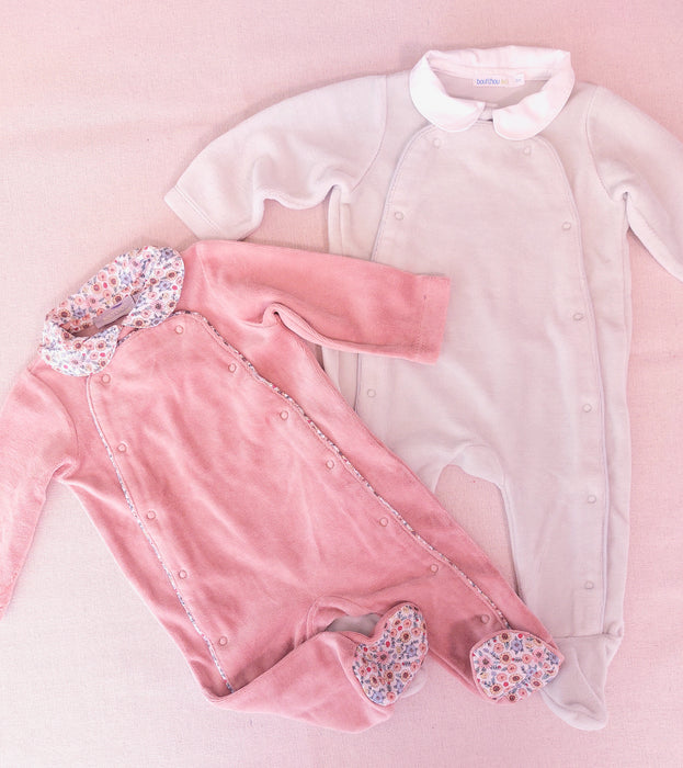 BOUT’CHOU Baby Girl Set of 2 Velour Pyjamas