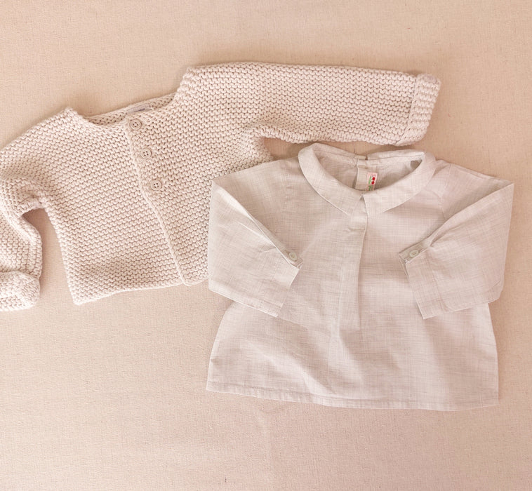 Baby Outfit PETIT BATEAU Knitted Cardigan & BONPOINT Shirt
