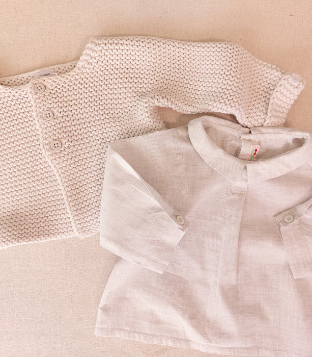 Baby Outfit PETIT BATEAU Knitted Cardigan & BONPOINT Shirt
