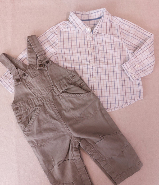 CYRILLUS Baby Boy Set - Overalls & Shirt