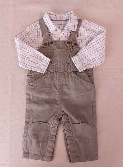 CYRILLUS Baby Boy Set - Overalls & Shirt