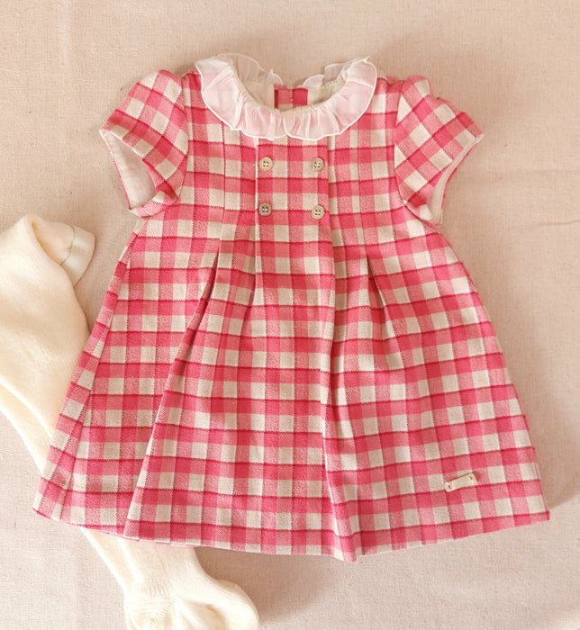 MAYORAL Baby Girl Set - Checked Dress & Tights