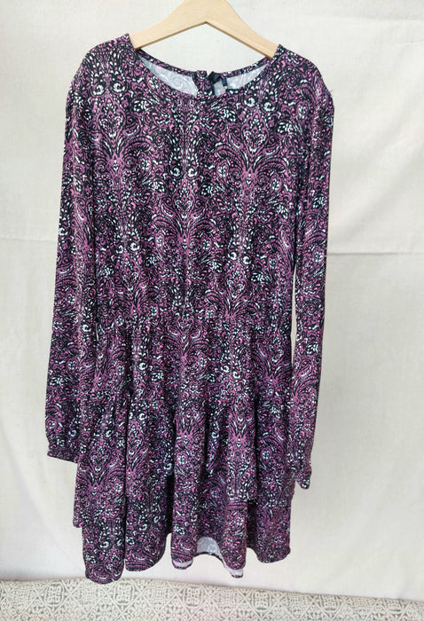 IKKS Girls’ Printed Dress with Ruffled Skirt