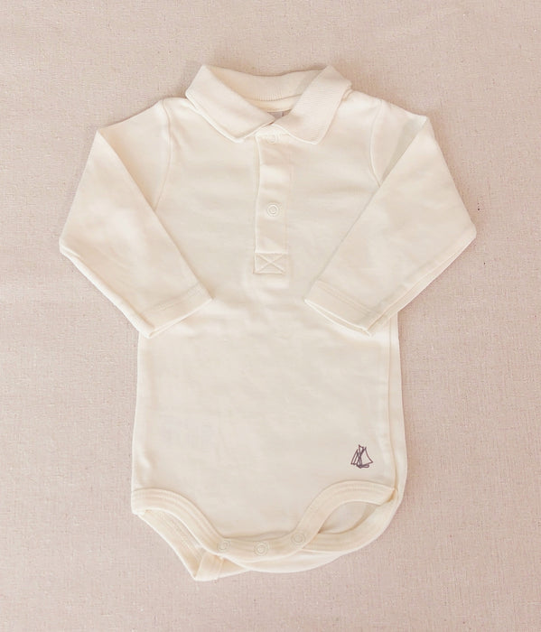 PETIT BATEAU Baby Bodysuit with Polo Collar