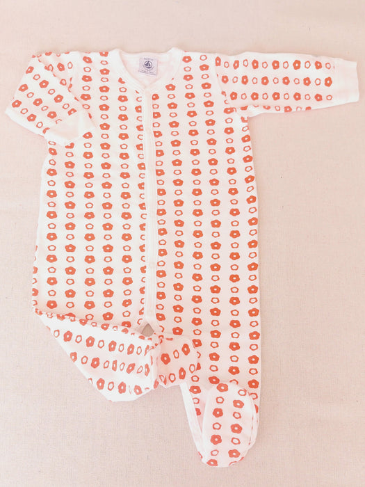PETIT BATEAU Baby Printed Cotton Warm-Lined Sleepsuit