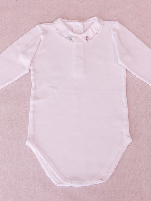 BONPOINT Hand-embroidered car bodysuit in organic cotton