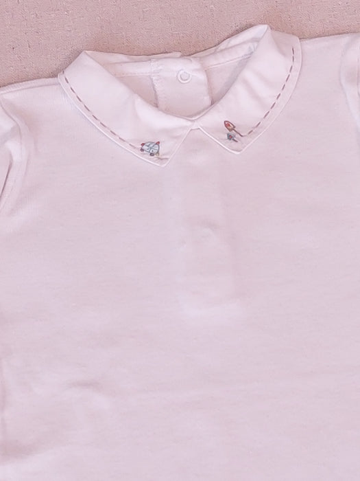 BONPOINT Hand-embroidered car bodysuit in organic cotton