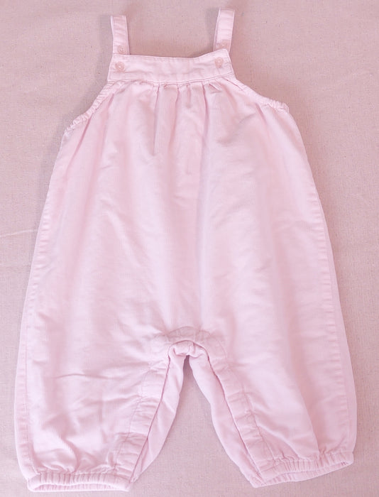 BOUT'CHOU Baby Girl Pastel Pink Velvet Dungarees