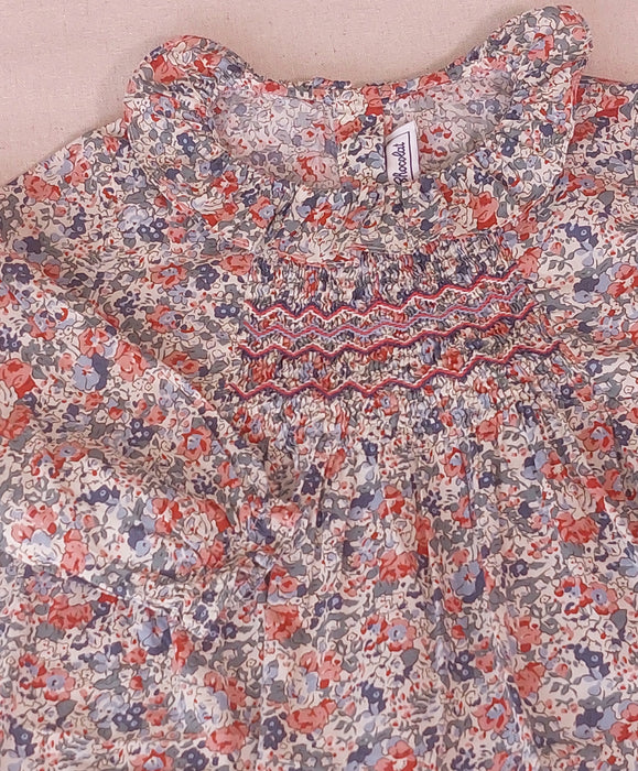 TARTINE ET CHOCOLAT Baby Girl Liberty Floral Print Smocked Blouse & Ruffled Collar