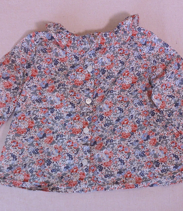 TARTINE ET CHOCOLAT Baby Girl Liberty Floral Print Smocked Blouse & Ruffled Collar