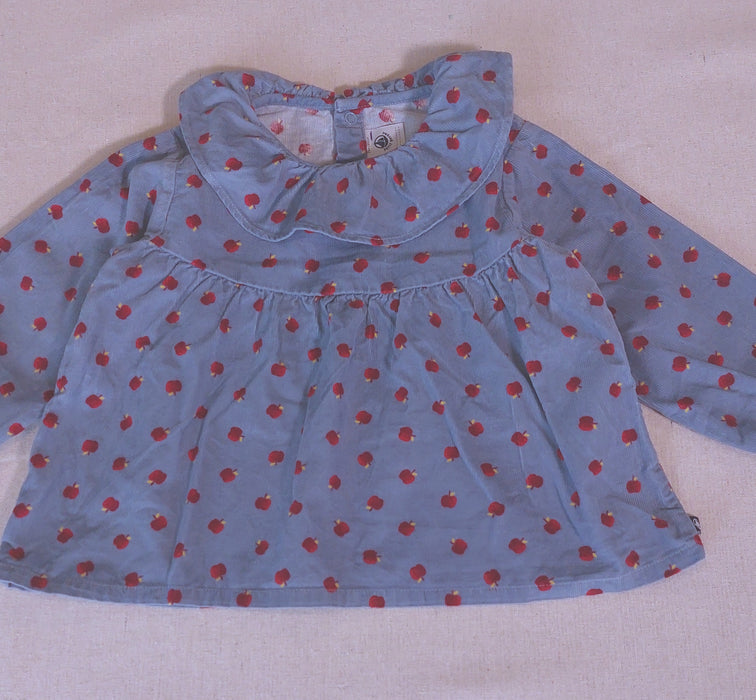 PETIT BATEAU Baby Girl Printed Velvet Blouse
