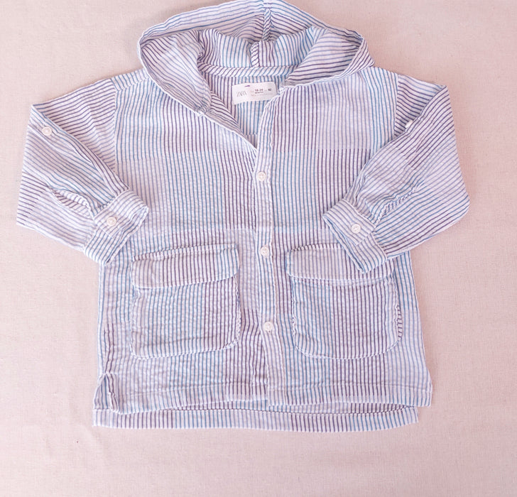 ZARA Striped Hooded Shirt