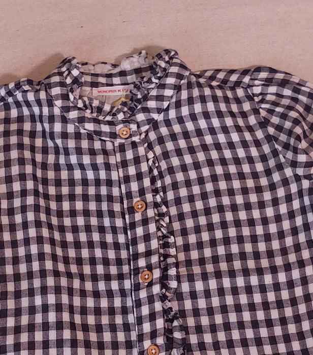 MONOPRIX KIDS Girl's Checked Shirt with Ruffle Details