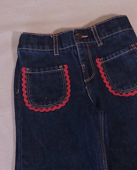 ZARA Girl's Dark-Wash Wide-Leg Jeans with Pocket Details