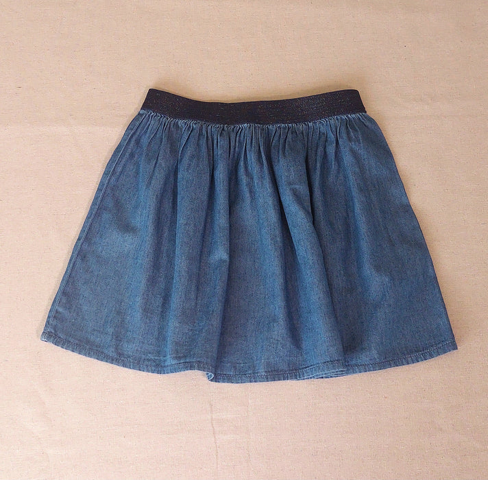 MONOPRIX KIDS Girl's Soft Denim Flared Skirt