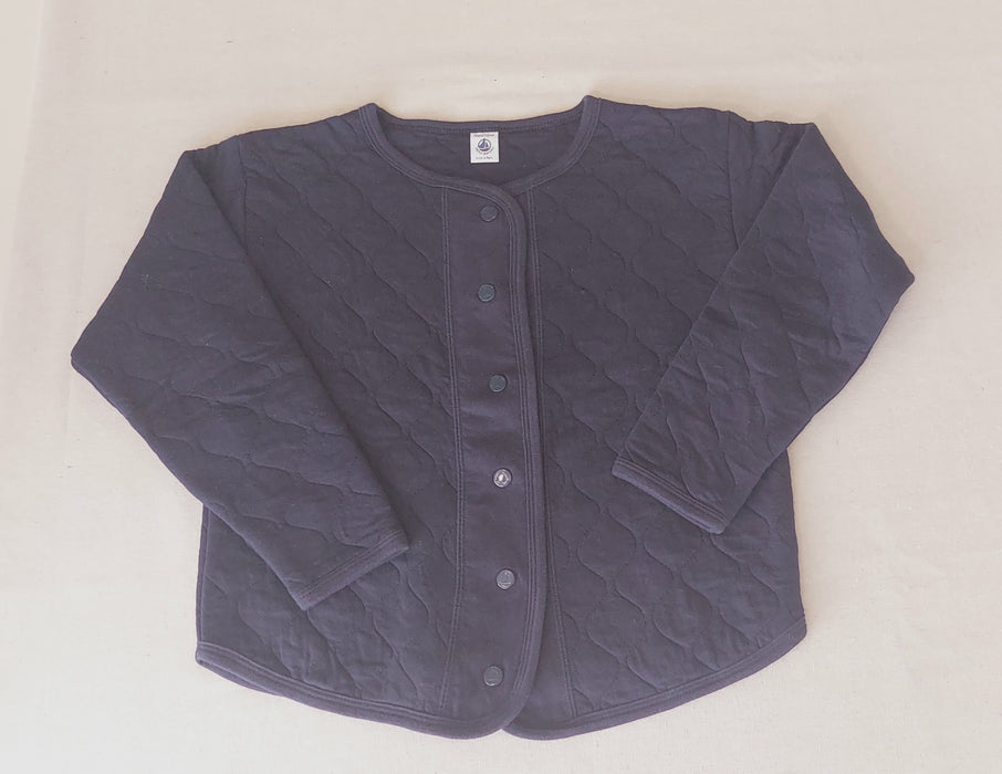 PETIT BATEAU Girls’ Navy Quilted Tubique Cardigan