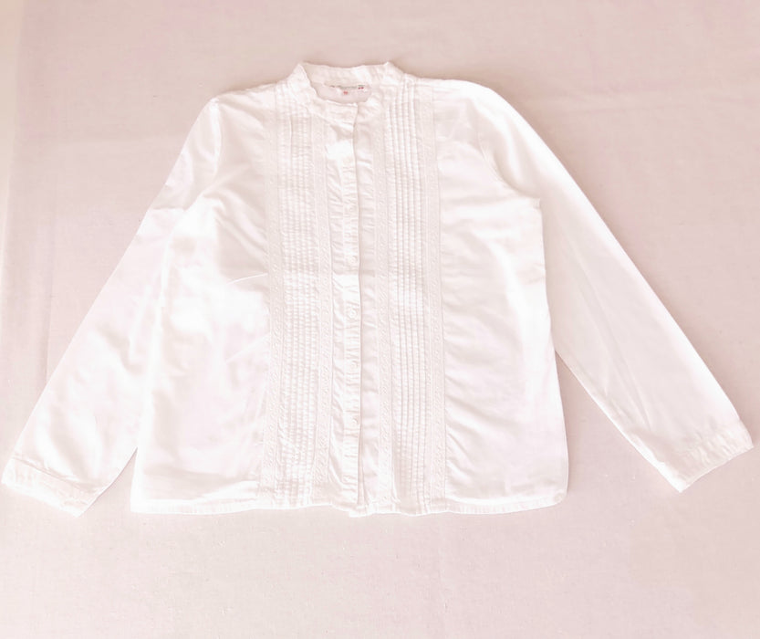 BONPOINT Girls’ White Blouse with Lace Inserts
