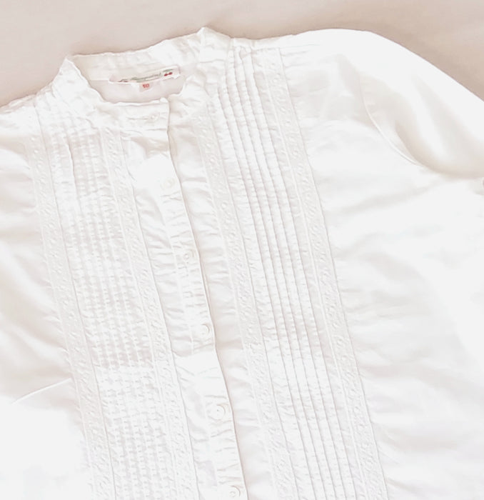 BONPOINT Girls’ White Blouse with Lace Inserts