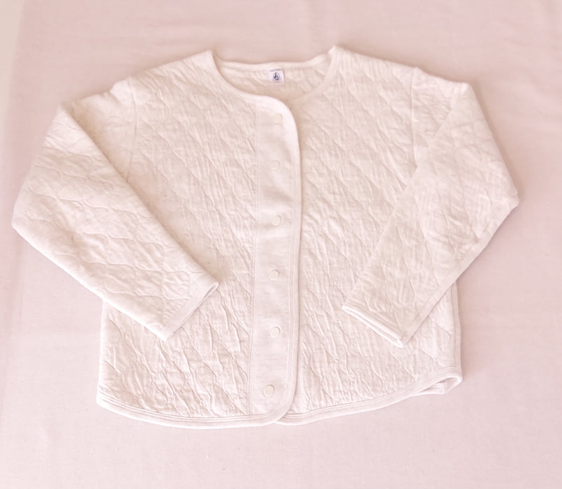 PETIT BATEAU Girls’ Beige Quilted Tubique Cardigan