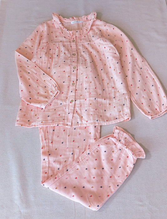 MONOPRIX Girls’ Printed Pyjama with Ruffle Details – New item