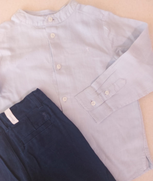 JACADI Boy Set - Linen Shirt & Trousers
