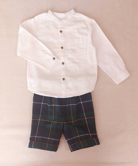 Boys’ Outfit - ZARA White Shirt & P’TIT CHOSE Checked Bermuda Shorts