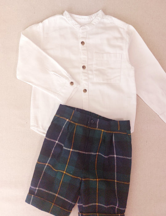 Boys’ Outfit - ZARA White Shirt & P’TIT CHOSE Checked Bermuda Shorts