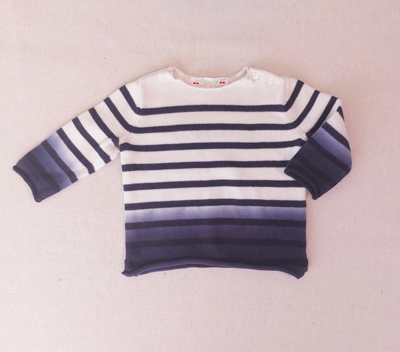 Baby Girl Knit Set - BONPOINT Striped Sweater & CARREMENT BEAU Leggings