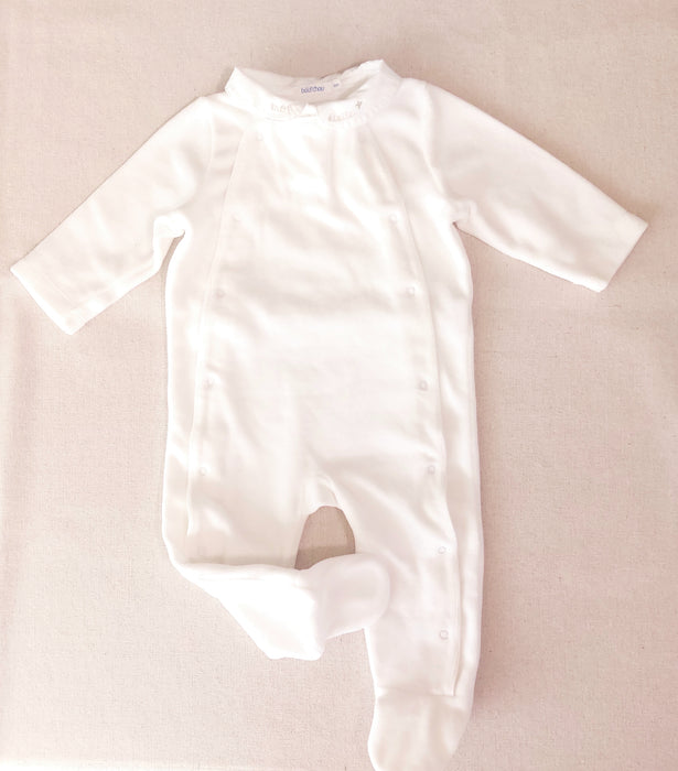 BOUT’CHOU Baby Velour Pyjama with Embroidered Collar