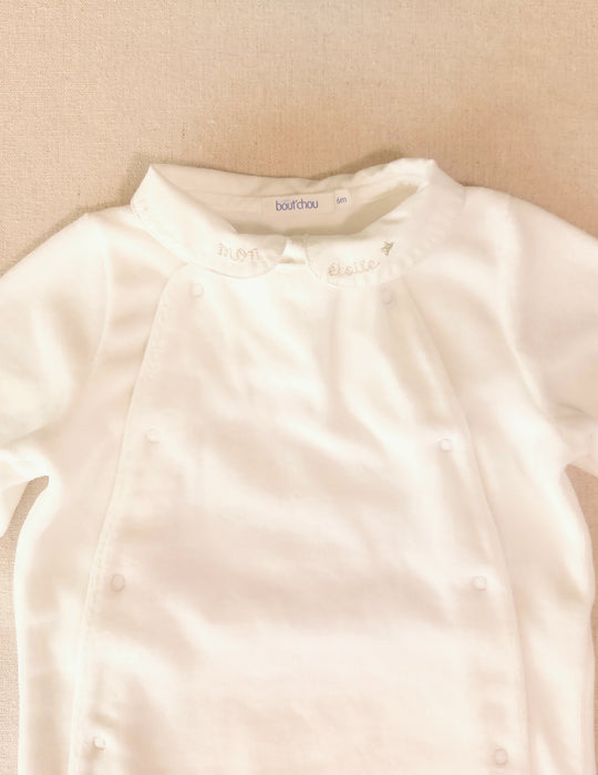BOUT’CHOU Baby Velour Pyjama with Embroidered Collar