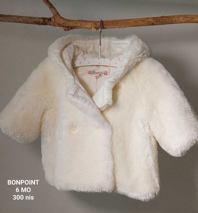 BONPOINT Hooded faux fur jacket