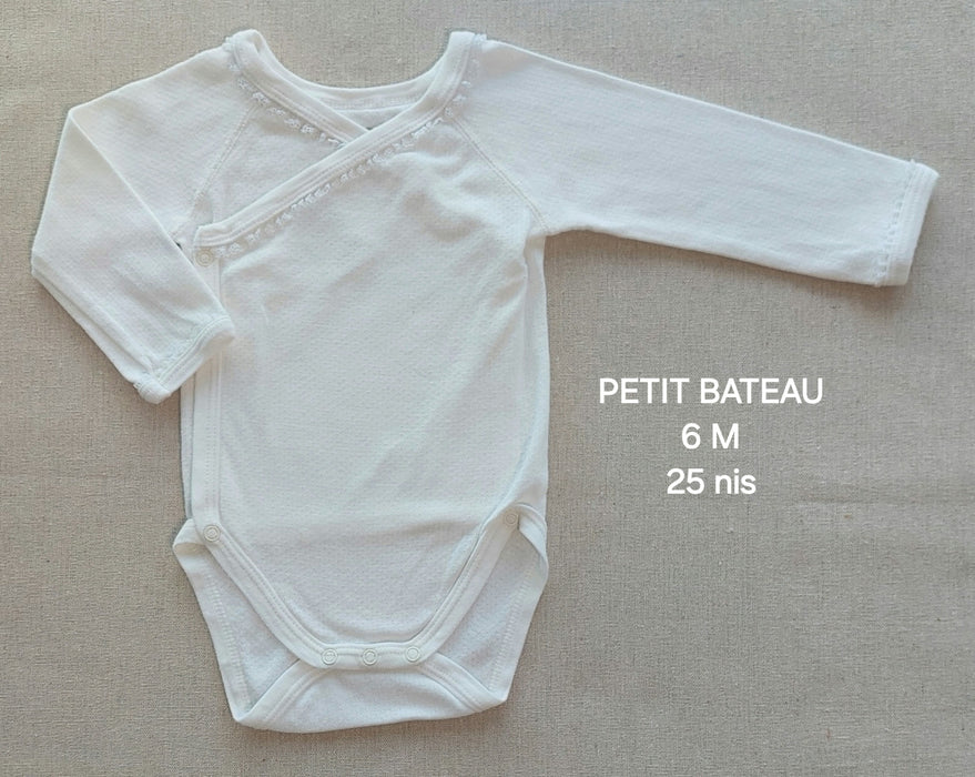 PETIT BATEAU Long-sleeve wrap bodysuit