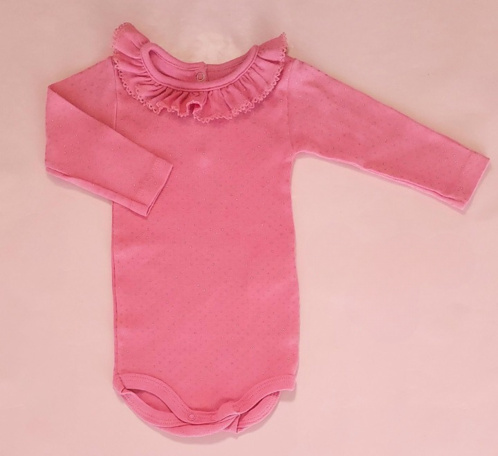PETIT BATEAU Ruffled collar bodysuit