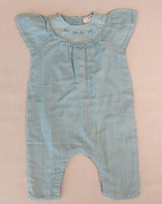 CYRILLUS Embroidered short-sleeve romper for baby girls